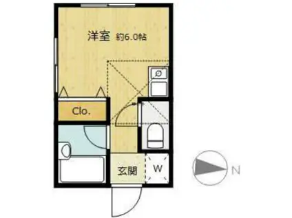 桜ヒルズ(ワンルーム/1階)の間取り写真