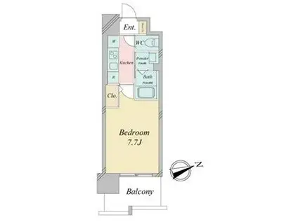 リバーコート砂田橋I(1K/12階)の間取り写真