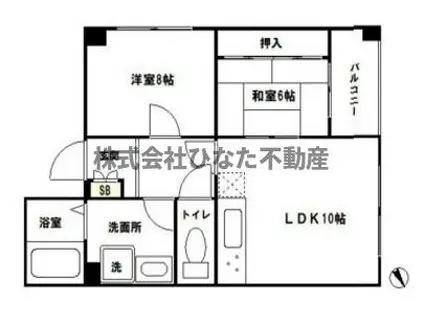 ドゥライフ(2LDK/2階)の間取り写真