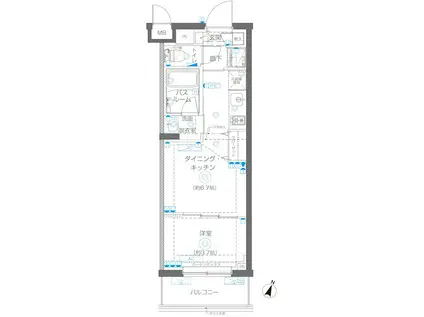 ZOOM蒲田イースト(1DK/5階)の間取り写真