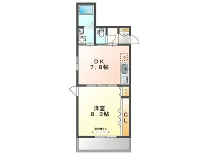 ソレイユ(1DK/2階)の間取り写真