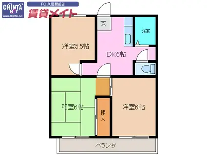 シティメイト柴田(3DK/2階)の間取り写真