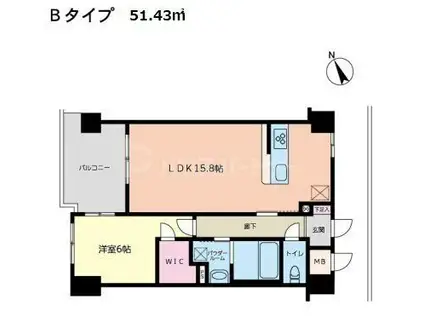 アドライズ舞浜(1LDK/2階)の間取り写真