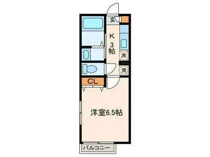 コーポナガイIII(1K/1階)の間取り写真