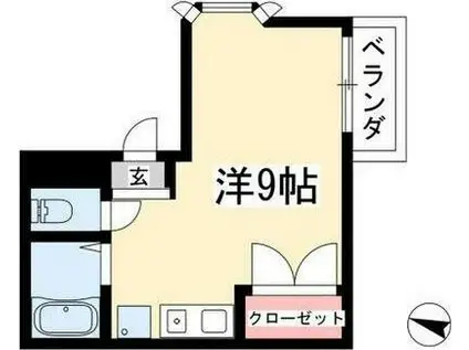 フォンティーヌ藤が丘(ワンルーム/2階)の間取り写真