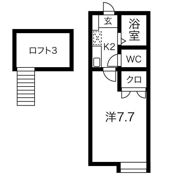 シェリール・ミニC(1K/1階)の間取り写真