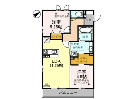 ルアナ・マーリエマーリエ(2LDK/2階)の間取り写真