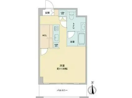 エルブ浄心(ワンルーム/6階)の間取り写真