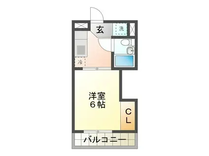 江戸橋マンションB(1K/1階)の間取り写真