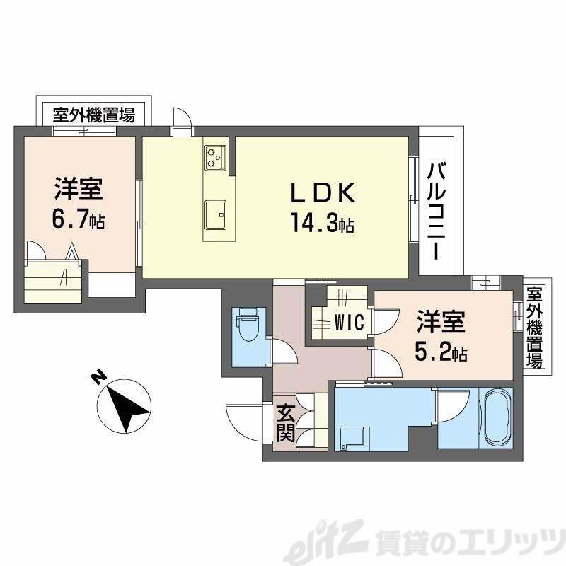 シャーメゾン アプリクス(2LDK/3階)の間取り写真