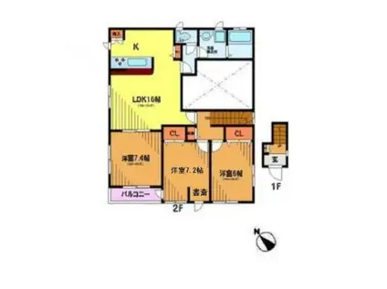 メゾンさくら(3LDK/2階)の間取り写真