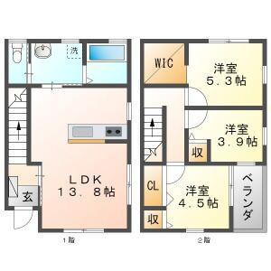リーブルファイン小柳(3LDK/2階)の間取り写真