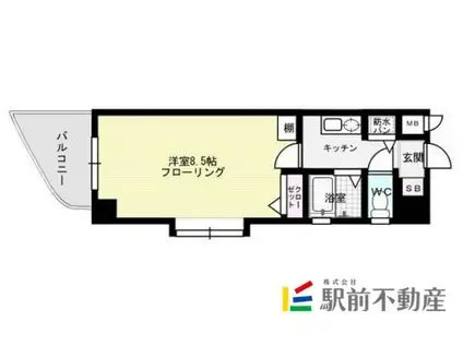 パークコート太宰府(1K/3階)の間取り写真
