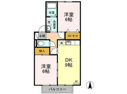 グランシャリオ21(2DK/2階)の間取り写真