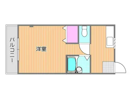 キャノピー(1K/1階)の間取り写真