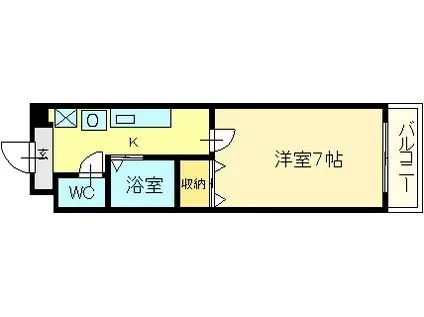 プレジオカーサ(1K/5階)の間取り写真