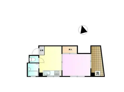 久保ビル(1DK/4階)の間取り写真