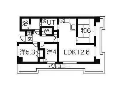 サンライズマンション大和(3LDK/11階)の間取り写真