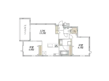尼崎市塚口町1丁目ヘーベルメゾン(2LDK/3階)の間取り写真