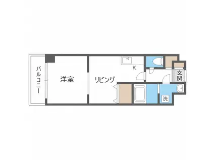ノースパレス南郷通(1LDK/2階)の間取り写真