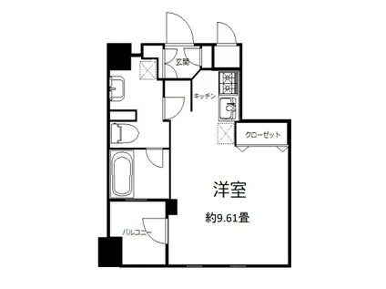 クレアスイート恵比寿(ワンルーム/5階)の間取り写真