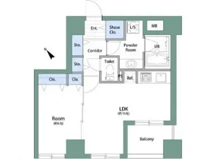 アムス八丁堀I(1LDK/12階)の間取り写真