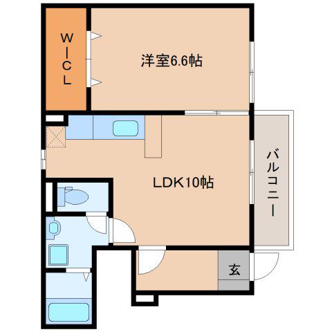 モン・シェリ(1LDK/1階)の間取り写真