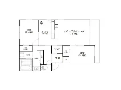 BELLA VISTA東雲(2LDK/2階)の間取り写真