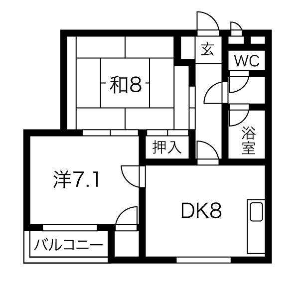ウエストワンIII(2LDK/3階)の間取り写真