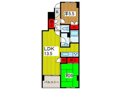 エリセオ(2LDK/6階)の間取り写真