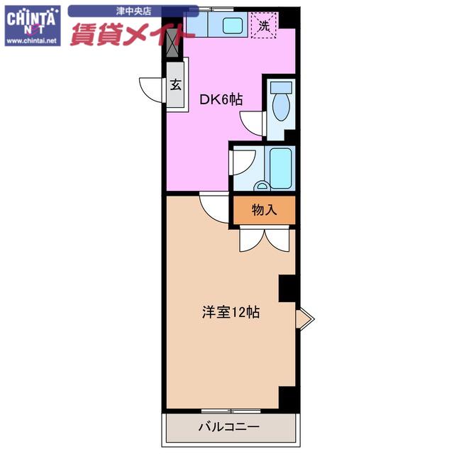 エグゼ4(1DK/2階)の間取り写真
