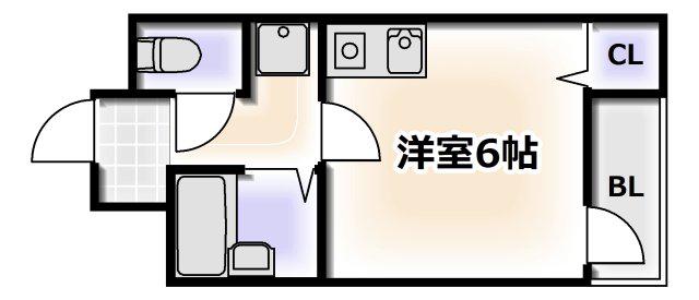 ナニワIII番館(ワンルーム/3階)の間取り写真