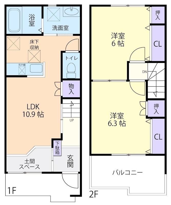 RURAL A(2LDK/1階)の間取り写真