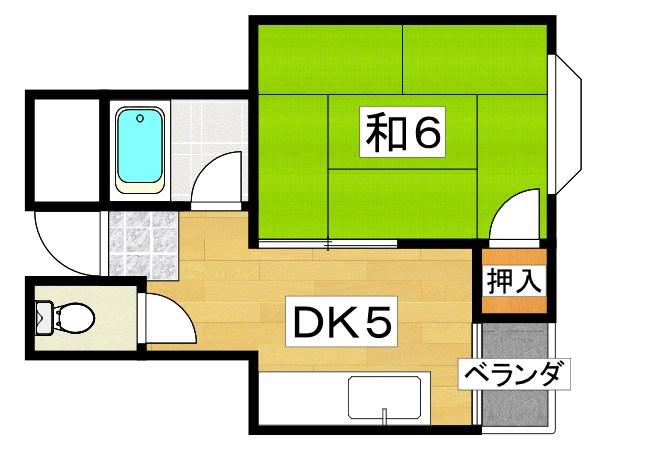 羊燈館メゾン香里園緑町(1DK/2階)の間取り写真