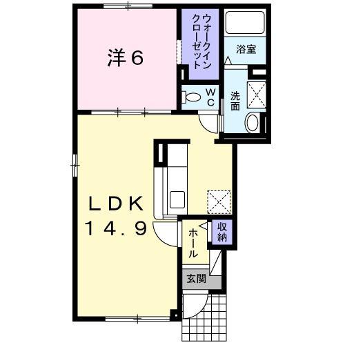 アトイ レラ(1LDK/1階)の間取り写真