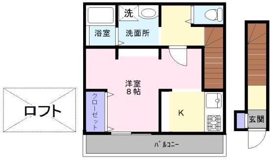 あんしん鶴田町08-4003(1K/2階)の間取り写真