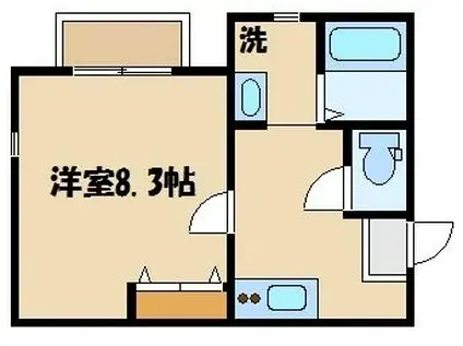 ヴィレッタ櫛引(1K/1階)の間取り写真