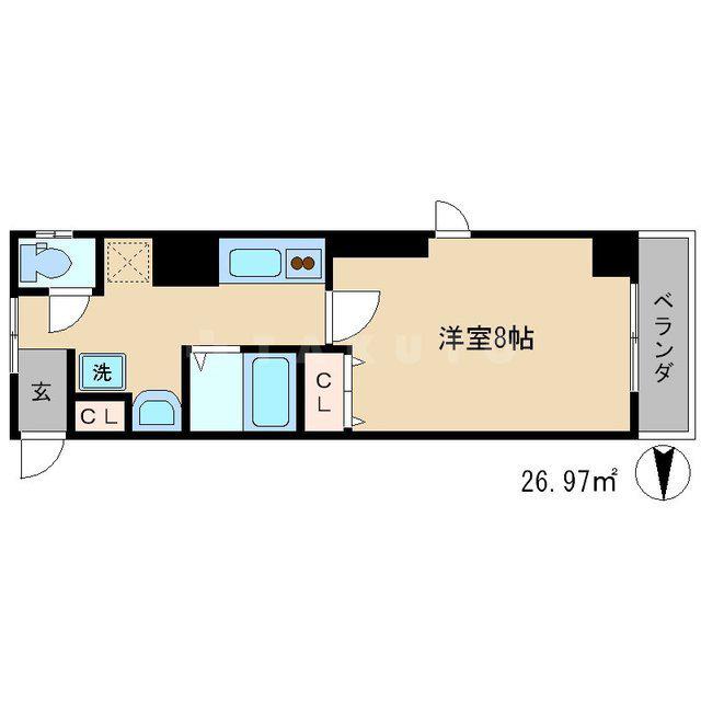 ラナップスクエア京都東山(1K/1階)の間取り写真