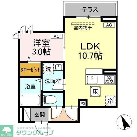 セレスティア京島(1LDK/1階)の間取り写真