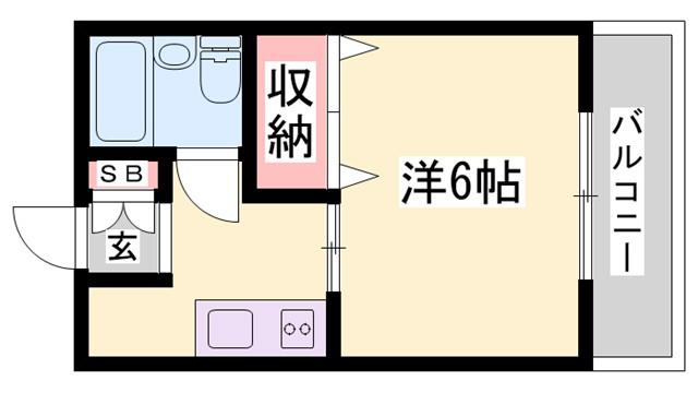 コーポ神明(ワンルーム/1階)の間取り写真