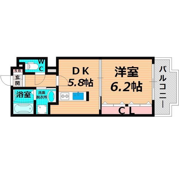CASA DESPACIO(1DK/3階)の間取り写真