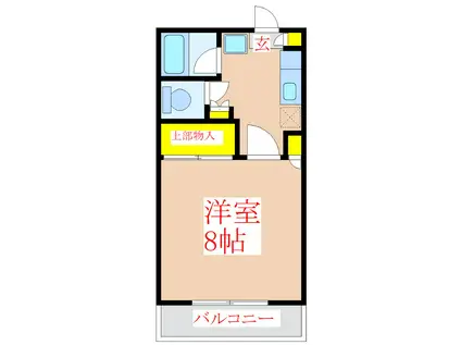 グレイスホール(1K/1階)の間取り写真