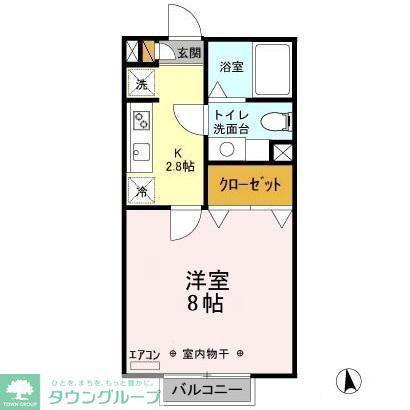 COZYVILLA(1K/2階)の間取り写真