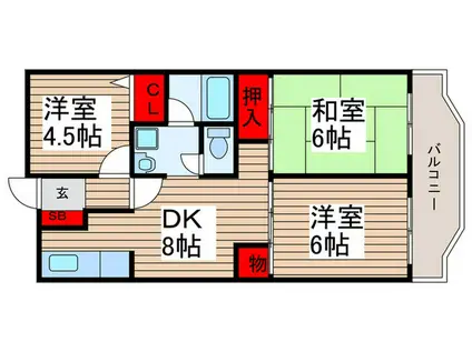 マ・メゾン(3DK/1階)の間取り写真