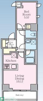 S-RESIDENCE板橋大山CLAIR(1LDK/1階)の間取り写真
