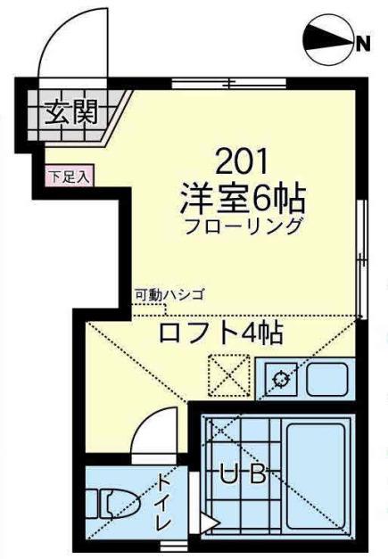 ユナイト下末吉デュエルマスター(ワンルーム/2階)の間取り写真