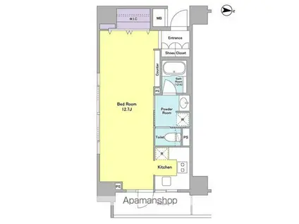 CASSIA両国(ワンルーム/9階)の間取り写真