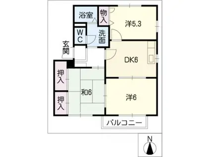 エクセル・D・7(3DK/1階)の間取り写真