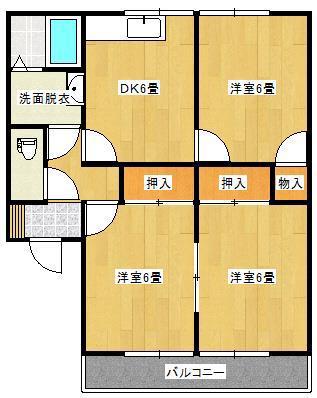 セントラルハイツ(3DK/2階)の間取り写真