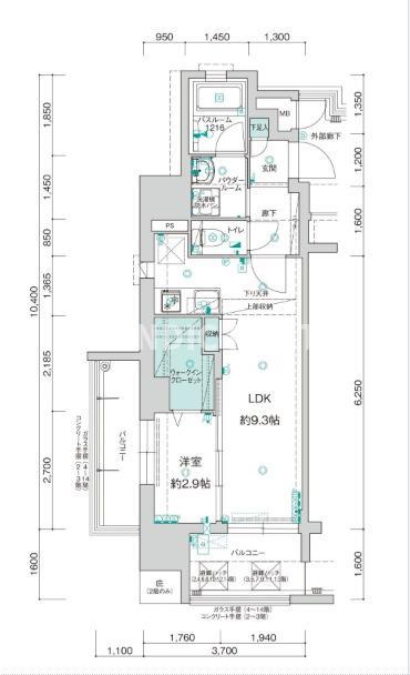 アクタス薬院グランプレイス(1LDK/10階)の間取り写真